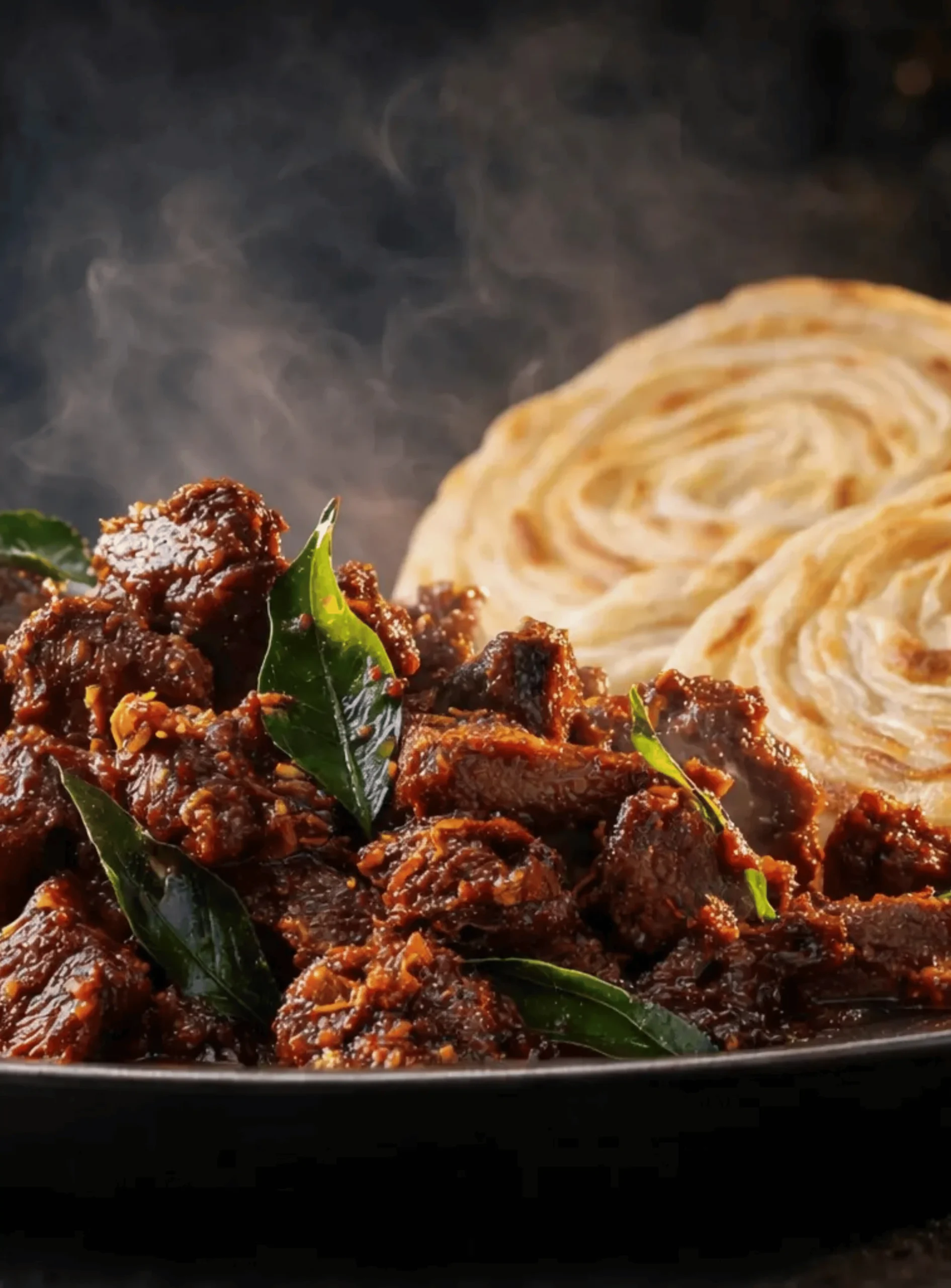 Kerala beef fry with Malabar porotta
