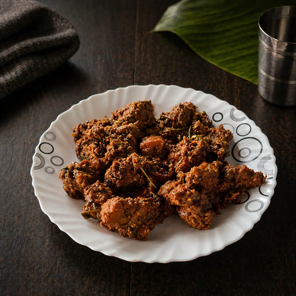 Kerala style chicken sukka dish